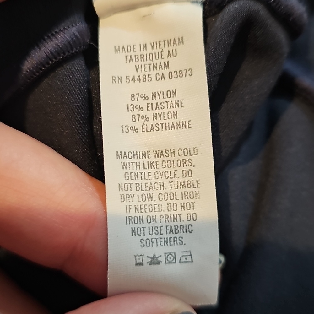 Aerie Real Me Cross Over Navy Hi-Rise Flare Leggings, Womens Size Medium - Picture 6 of 6